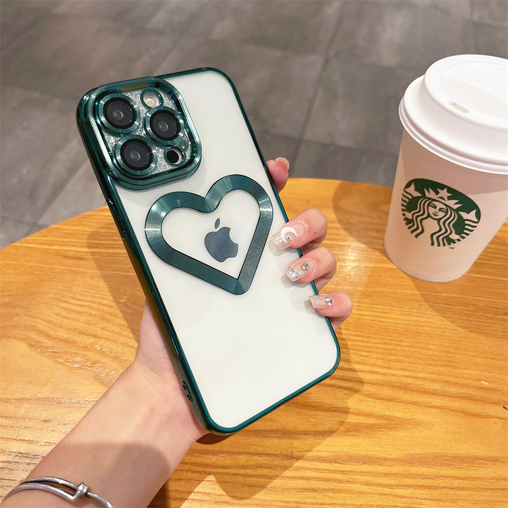 Luxury Plating Heart iPhone Case