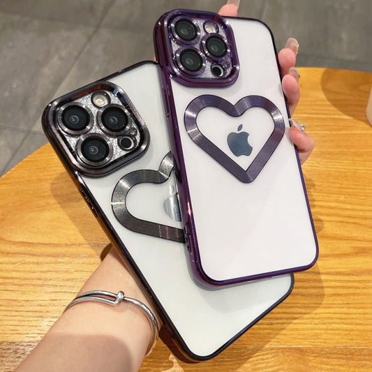 Luxury Plating Heart iPhone Case