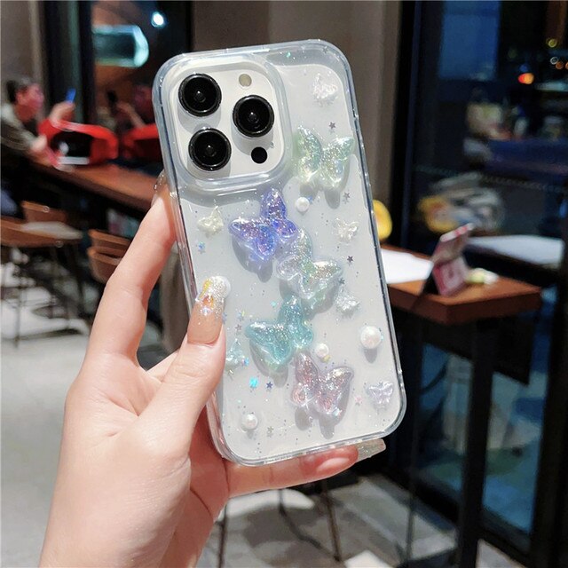 Laser Color 3D Butterfly iPhone Case