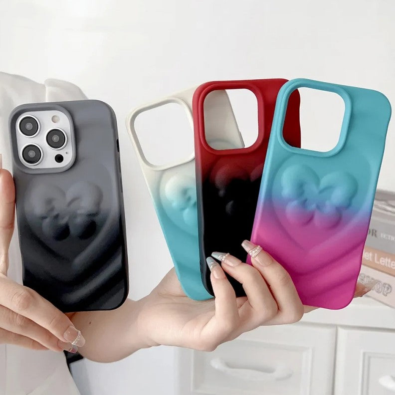 Cute 3D Love Heart Butterfly iPhone Case