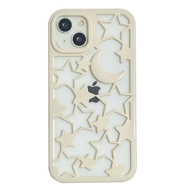 Luxury 3D Moon Star Hollow Summer Heat Dissipation iPhone Case