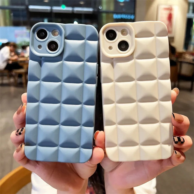 Checkered Grid Lattice Soft iPhone Case