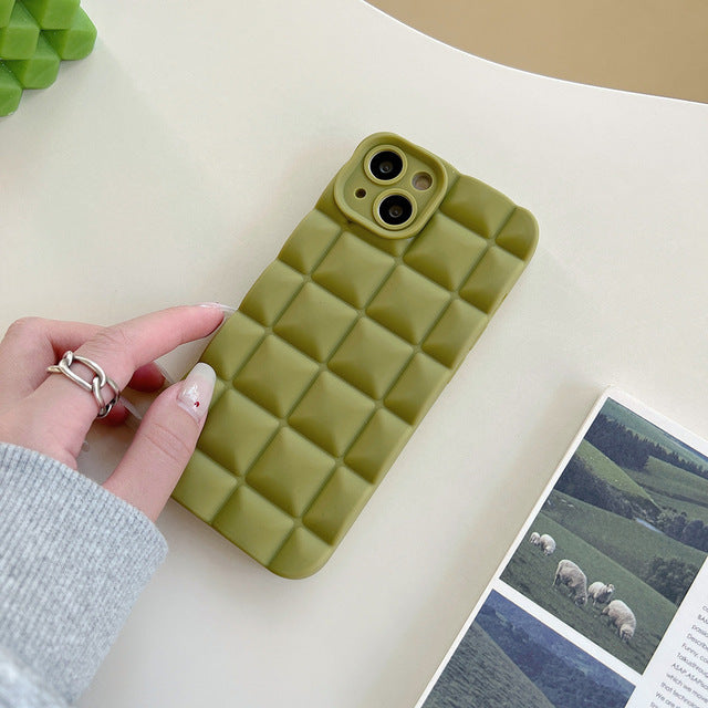 Checkered Grid Lattice Soft iPhone Case