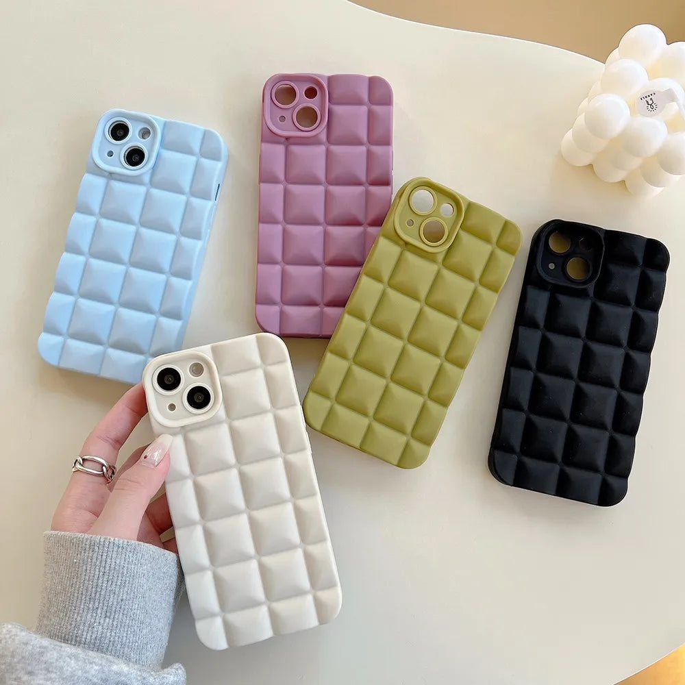 Checkered Grid Lattice Soft iPhone Case