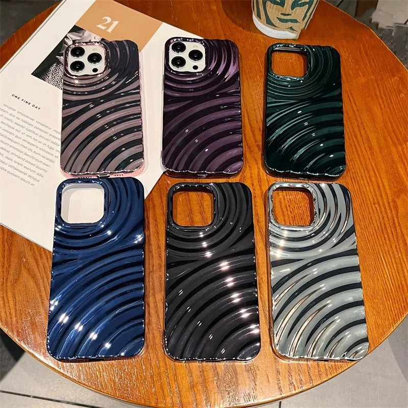 Metal Style Water Ripple Wave Pattern iPhone Case