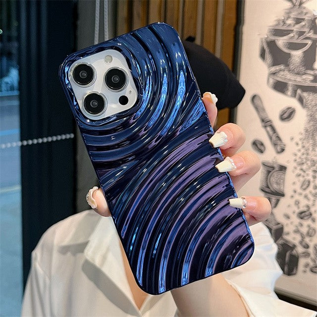 Metal Style Water Ripple Wave Pattern iPhone Case