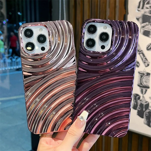 Metal Style Water Ripple Wave Pattern iPhone Case