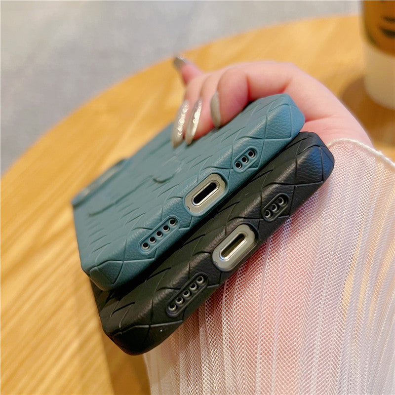 Weave Pattern Magnetic Case for iPhone Compatible with MagSafe Wireless Charging iPhone Case