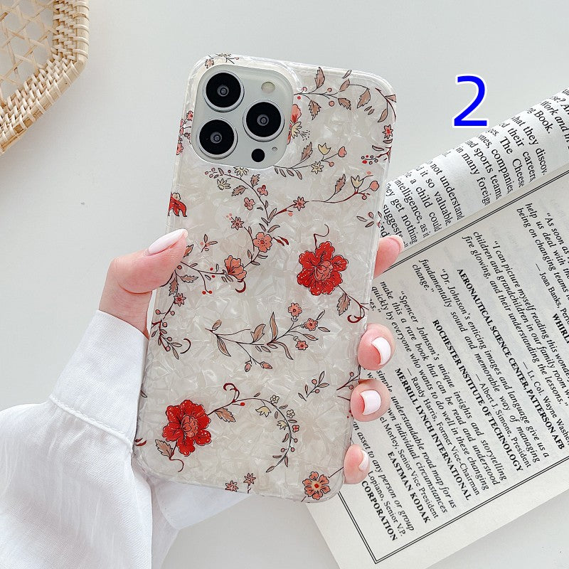 Cute Leopard Flower Shell iPhone Case