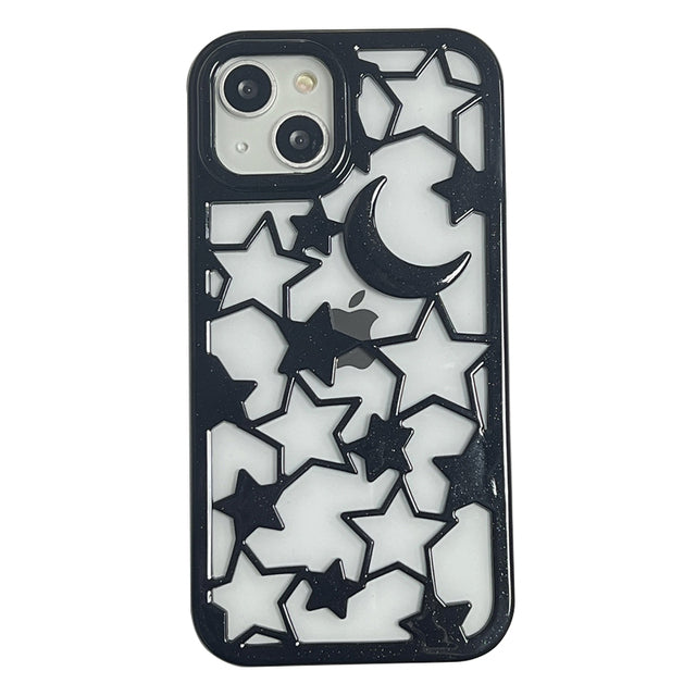 Luxury 3D Moon Star Hollow Summer Heat Dissipation iPhone Case