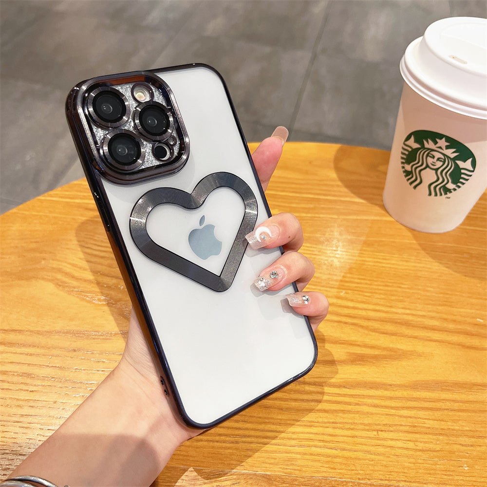 Luxury Plating Heart iPhone Case