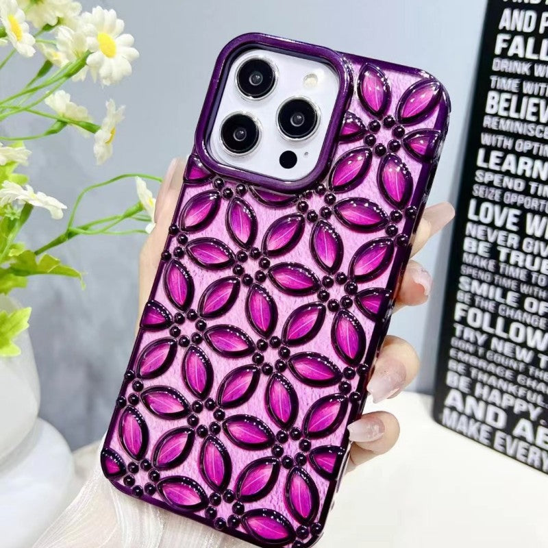 3D Chrome plating Electroplated Flower iPhone Case