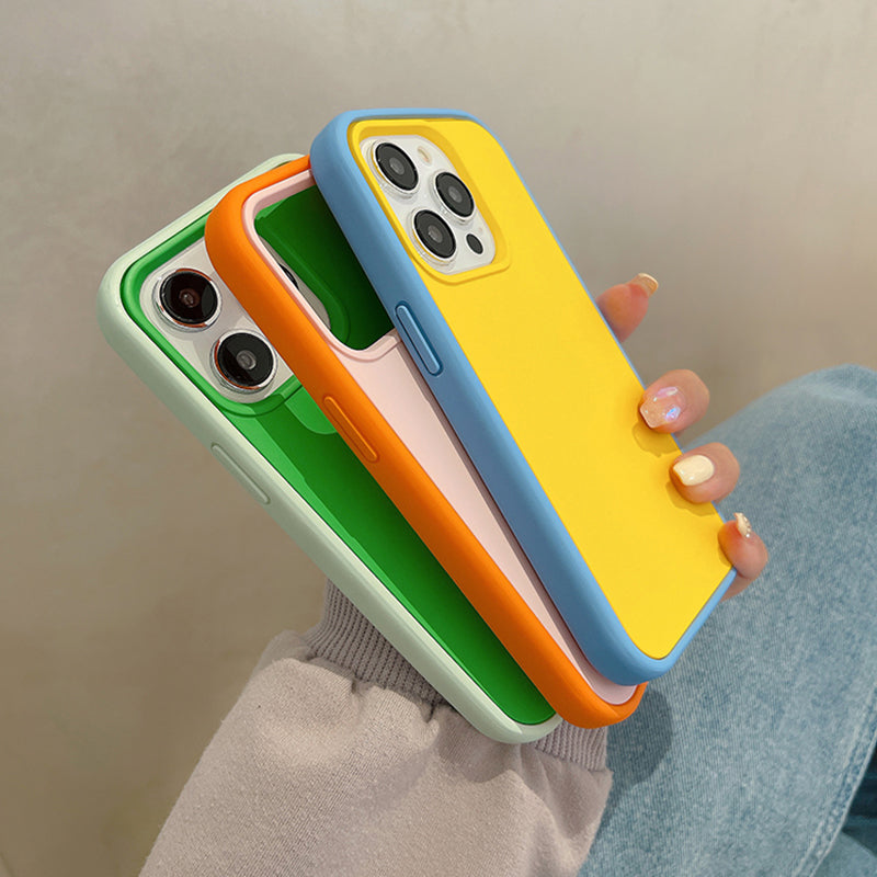 2 in 1 Candy Color Shockproof iPhone Case