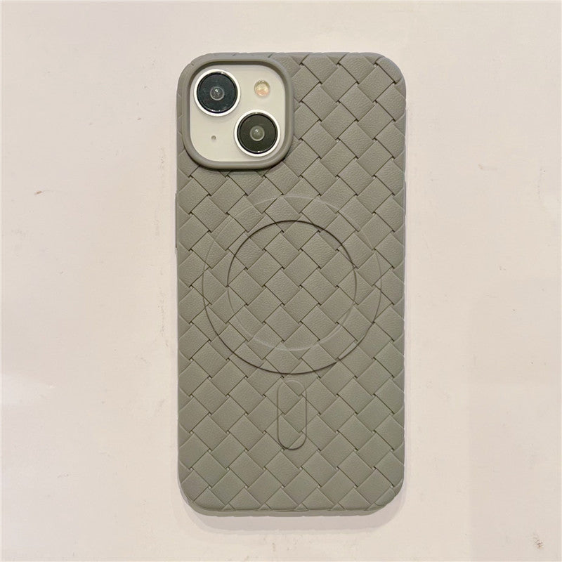 Weave Pattern Magnetic Case for iPhone Compatible with MagSafe Wireless Charging iPhone Case