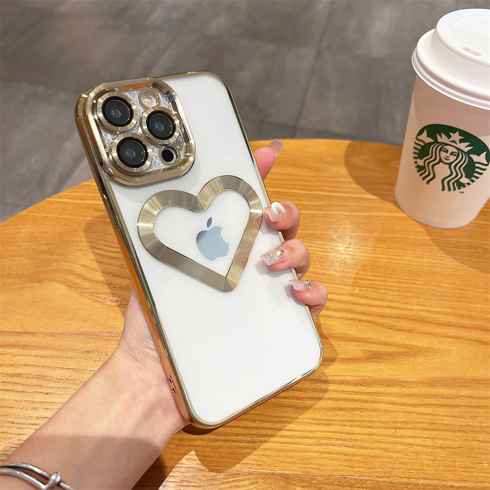 Luxury Plating Heart iPhone Case