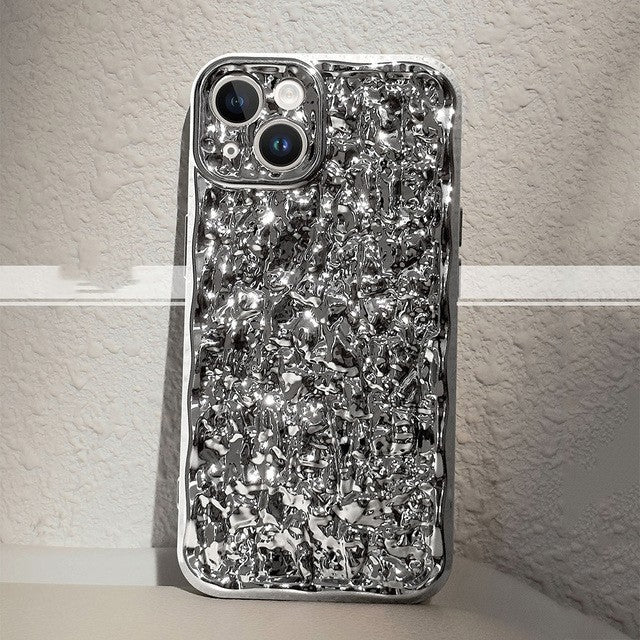 Laser Tin Paper Texture Pleated iPhone Case