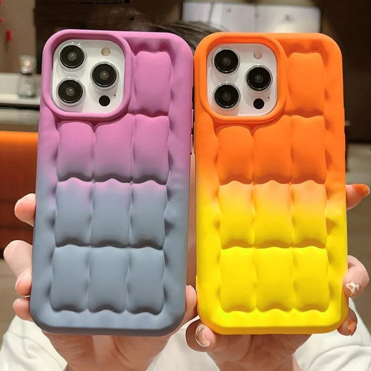 Gradient Dual Color Bread Grain iPhone Case