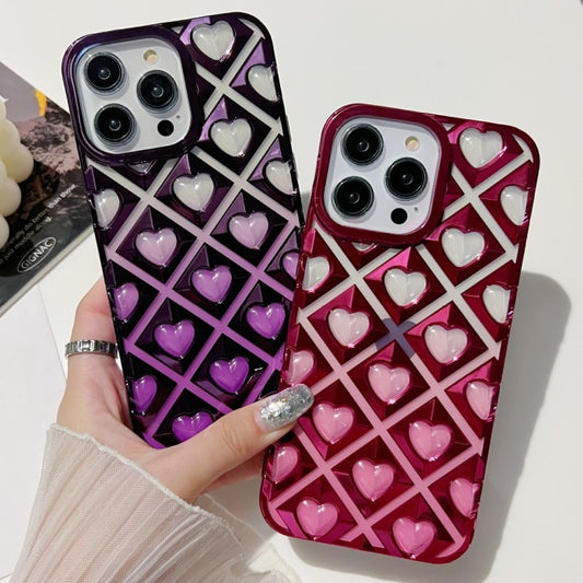 Grid Love Heart iPhone Case