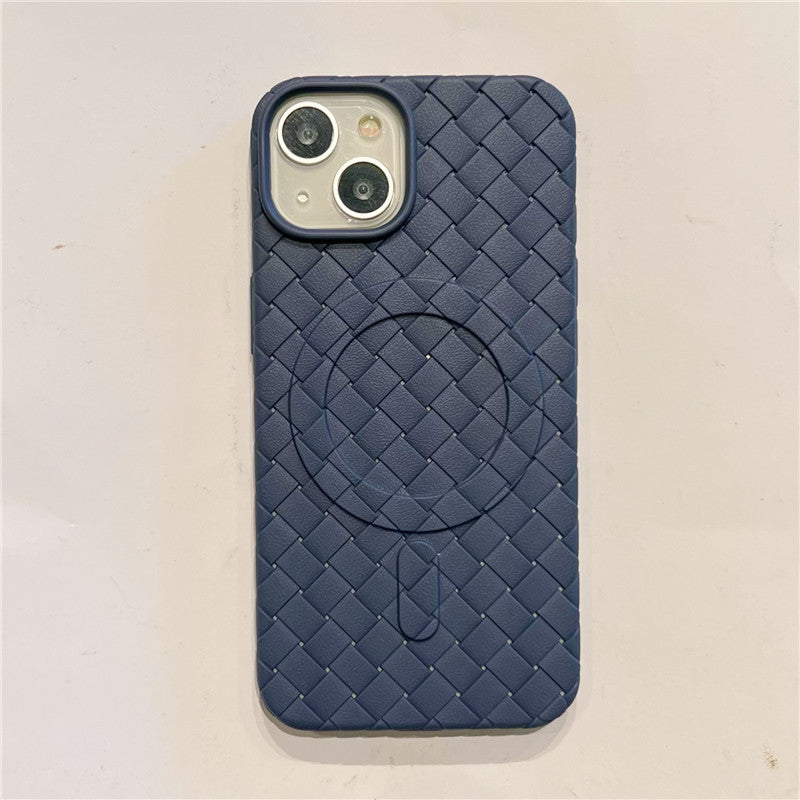 Weave Pattern Magnetic Case for iPhone Compatible with MagSafe Wireless Charging iPhone Case