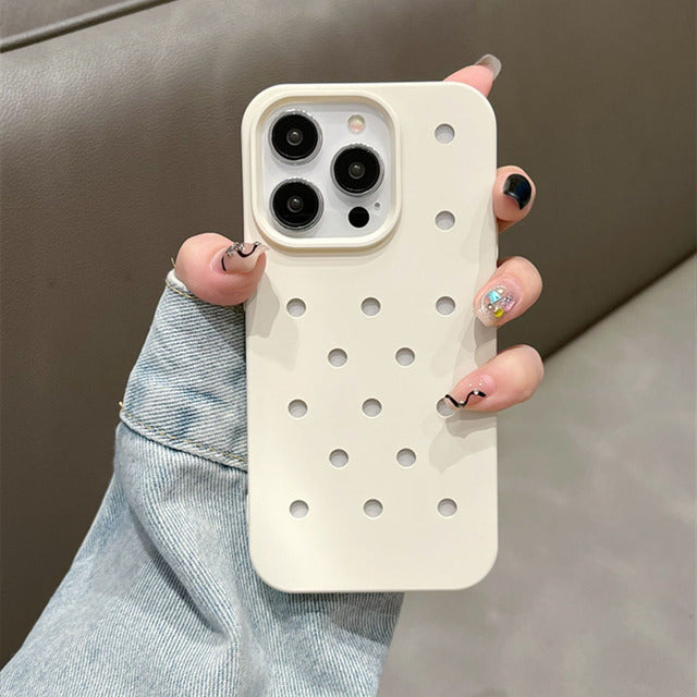 Breathable Hole Matte TPU iPhone Case