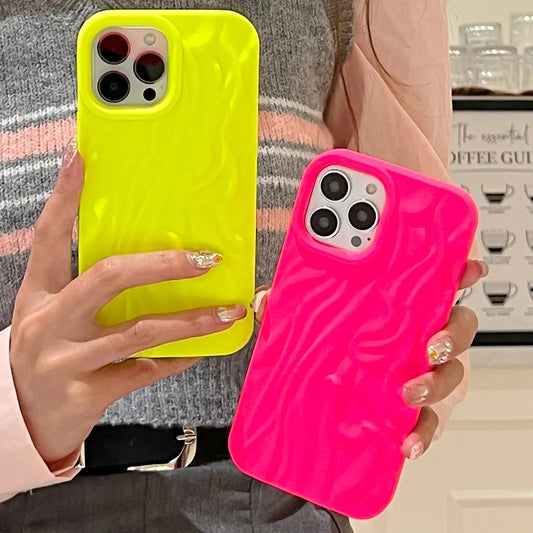 3D Fold Pleated Fluorescent iPhone Case