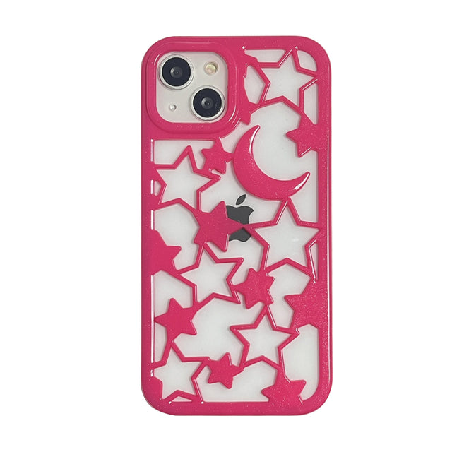 Luxury 3D Moon Star Hollow Summer Heat Dissipation iPhone Case