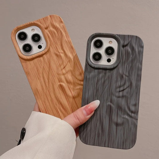 3D Pleated Wood Grain iPhone Case