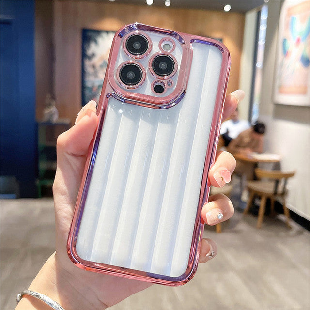 Transparent 3D Stripe Bar Column iPhone Case