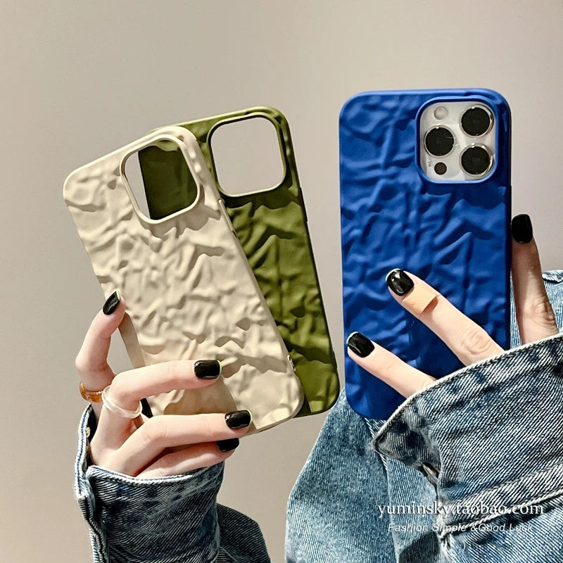 Cute Folds Shockproof Compatible with iPhone Case