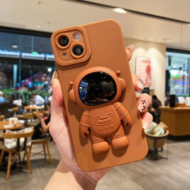 3D Bracket Astronaut Soft Compatible with iPhone Case