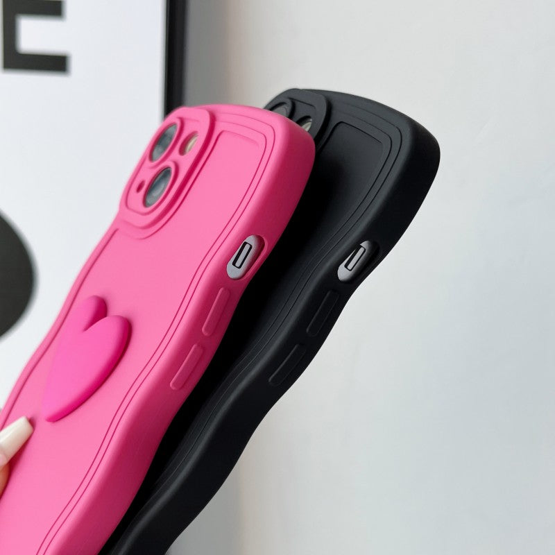 Love Heart Wave Frame Shockproof Soft Compatible with iPhone Case