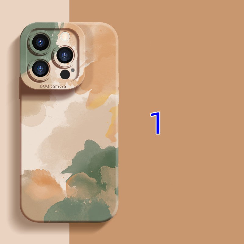 Cute Painting Color Silicone Compatible with iPhone Case