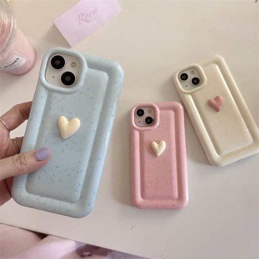 Cute Love Heart Soft Compatible with iPhone Case