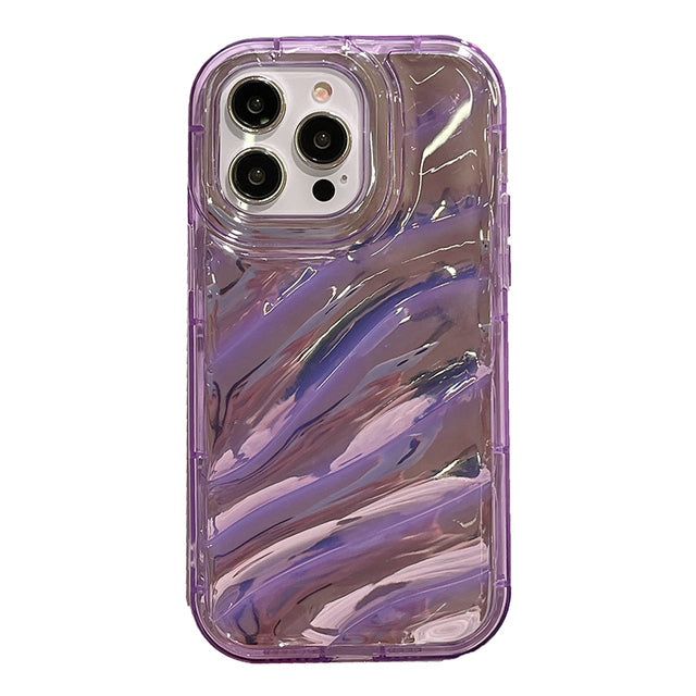 Water Ripple Wave Pattern with Laser Paper Compatible with iPhone Case