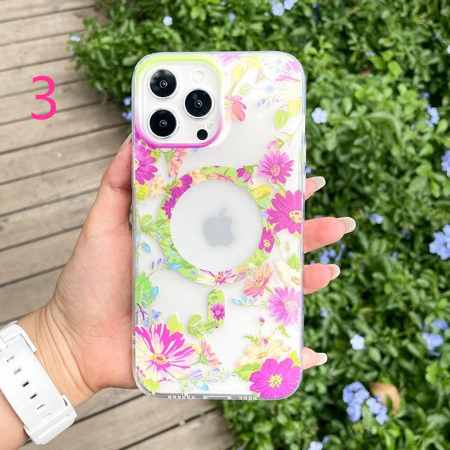 Vintage Flower for Magsafe Magnetic Wireless Charging Compatible with iPhone Case