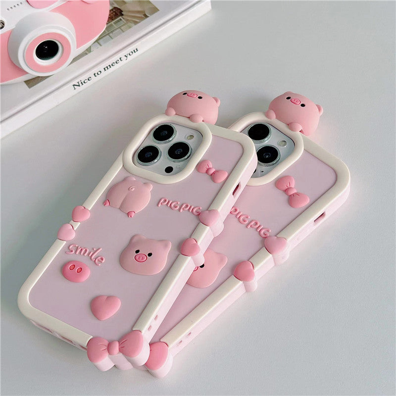 3D Cute Pig Compatible with iPhone Case