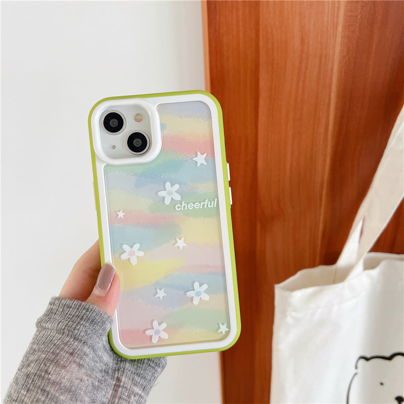 Cute Rainbow Color Love Heart Flower Compatible with iPhone Case