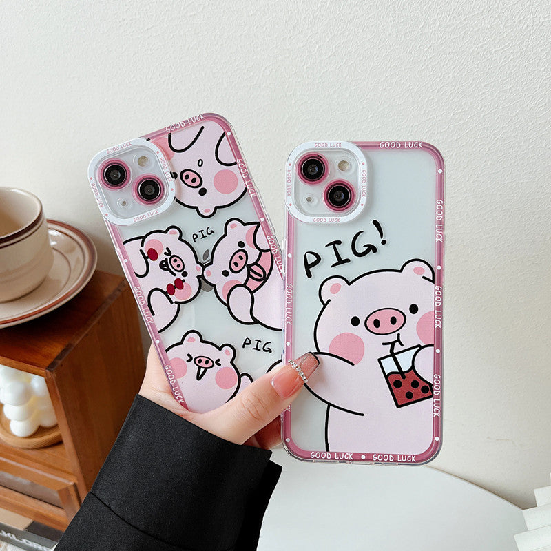 Cute Cartoon Pink Pig Compatible with iPhone Case