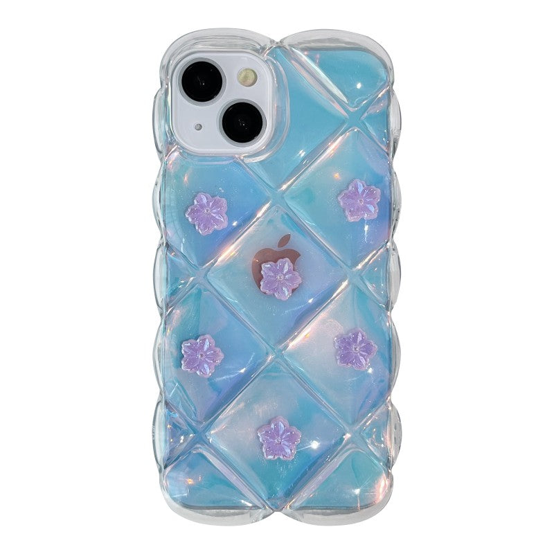 Luxury Laser 3D Flower Floral Clear Compatible with iPhone Case