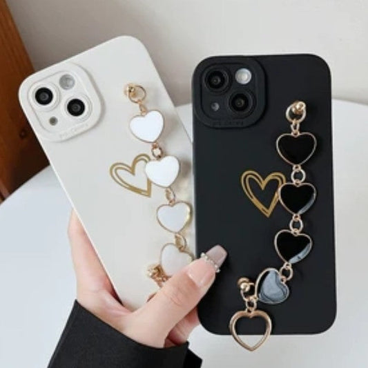 Cute Love Heart Wrist Strap Chain Bracelet Soft Compatible with iPhone Case