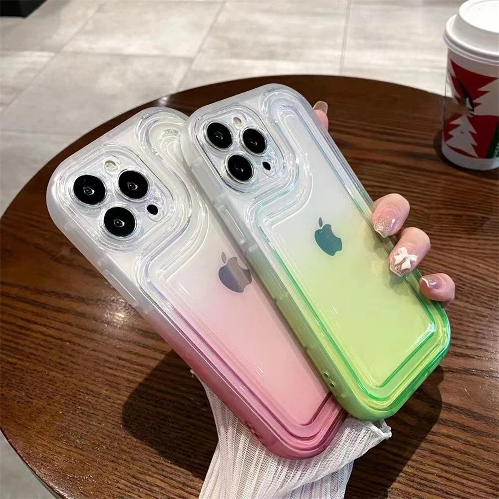 Cute Gradient Color Air Cushion Compatible with iPhone Case