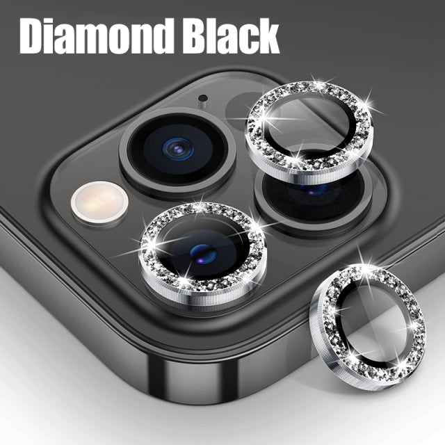 Metal Diamond Camera Lens Glass Compatible with iPhone Camera Protectors