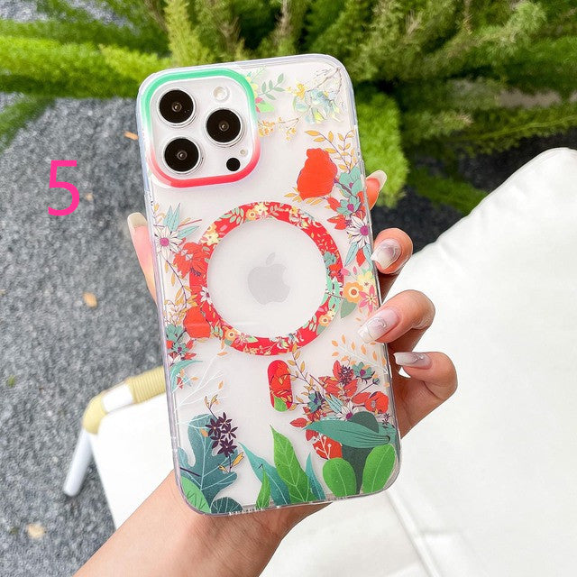 Vintage Flower for Magsafe Magnetic Wireless Charging Compatible with iPhone Case