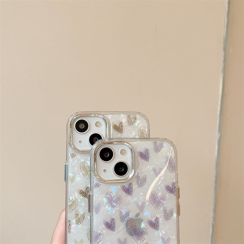 Love Heart Shell Pattern Compatible with iPhone Case