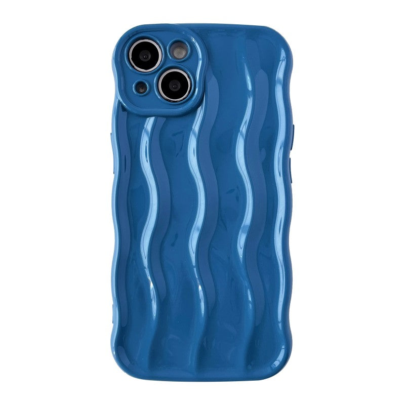 3D Water Ripple Wave Frame Pattern Shockproof Silicone Compatible with iPhone Case