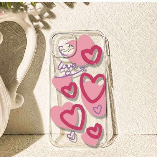 Cute Love Heart Compatible with iPhone Case