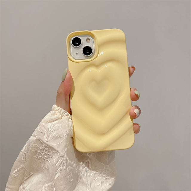 3D Cute Heart Love Candy Color Compatible with iPhone Case