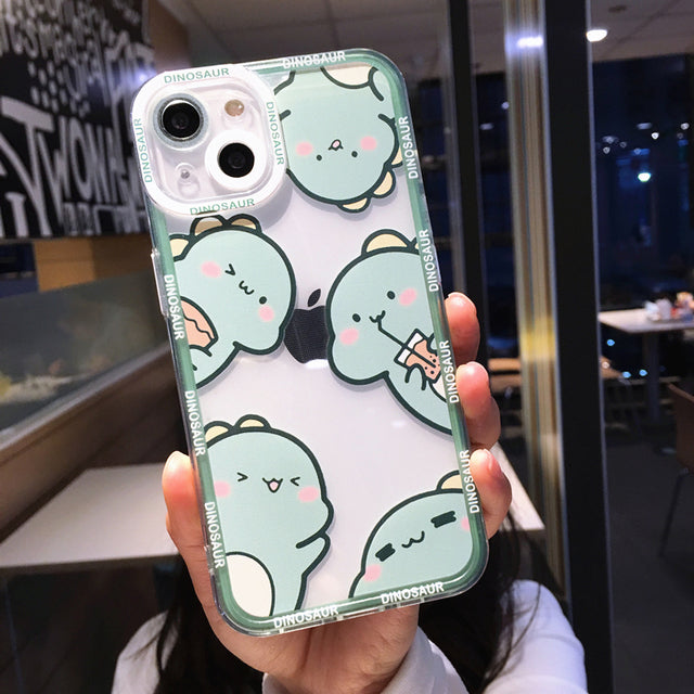 Cute Cartoon Dinosaur Clear Compatible with iPhone Case