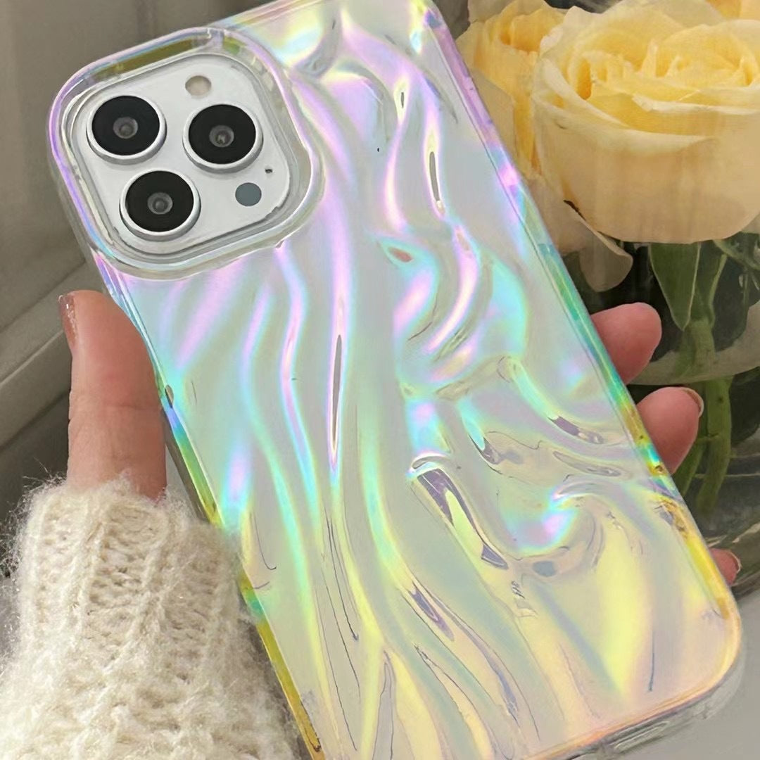 Laser Wrinkle Shell Pattern Shockproof Compatible with iPhone Case