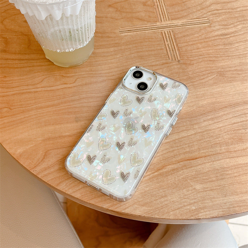 Love Heart Shell Pattern Compatible with iPhone Case